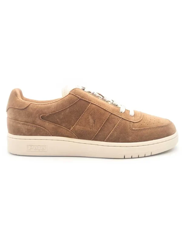 RALPH LAUREN CRT PP LOW TOP CAMEL