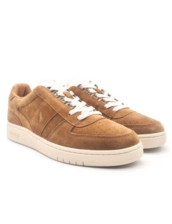 RALPH LAUREN CRT PP LOW TOP CAMEL